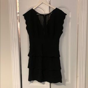 Fun Tiered Black Capsleeve Dress